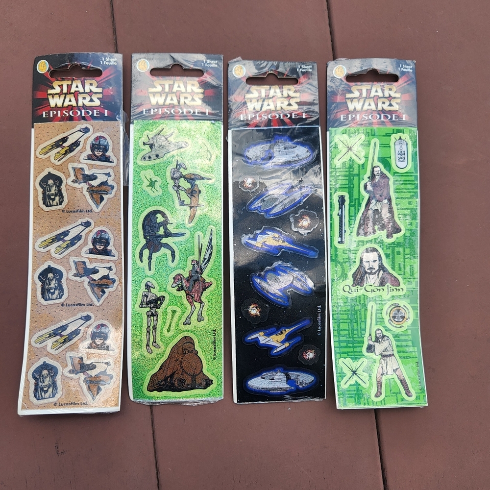 Lot of 4 Sandylion Star Wars Episode 1 The Phantom Menace Vintage Stickers